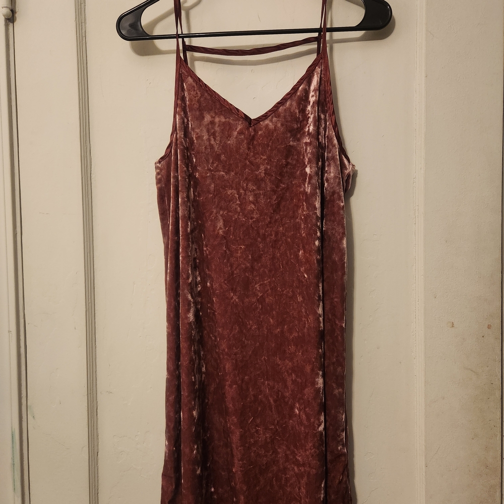Roxy Velvet Spaghetti Strap Mini Dress - Pink